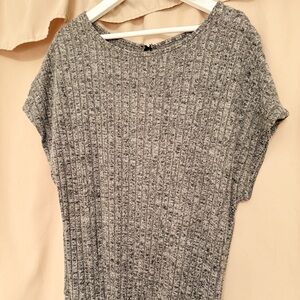 Gray Ribbed Knit Jumpsuit